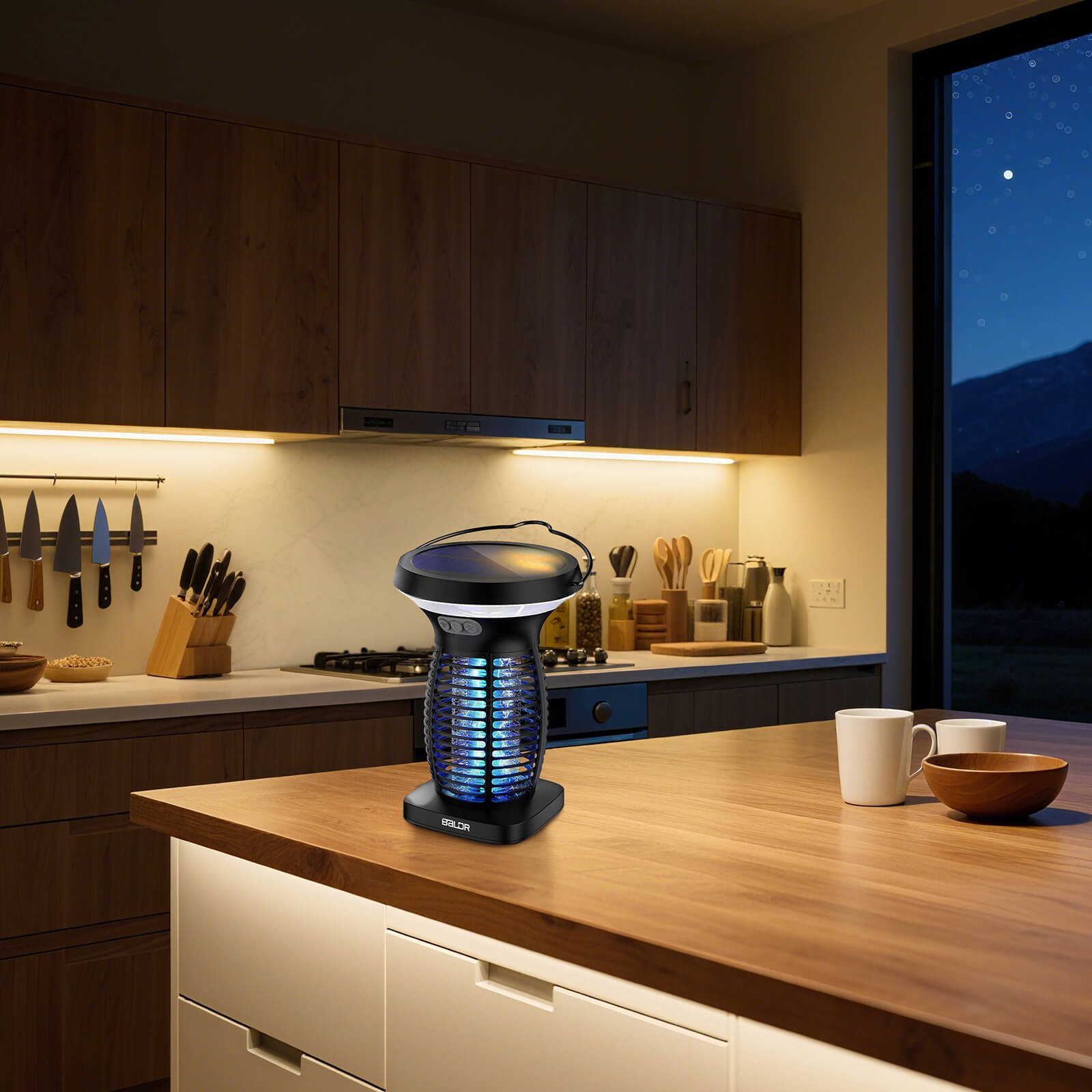 BALDR Solar Insect Trap outdoor, Bug Zapper Outdoor, Mosquito Zapper, 3 Prong Plug in Electric Fly Zapper