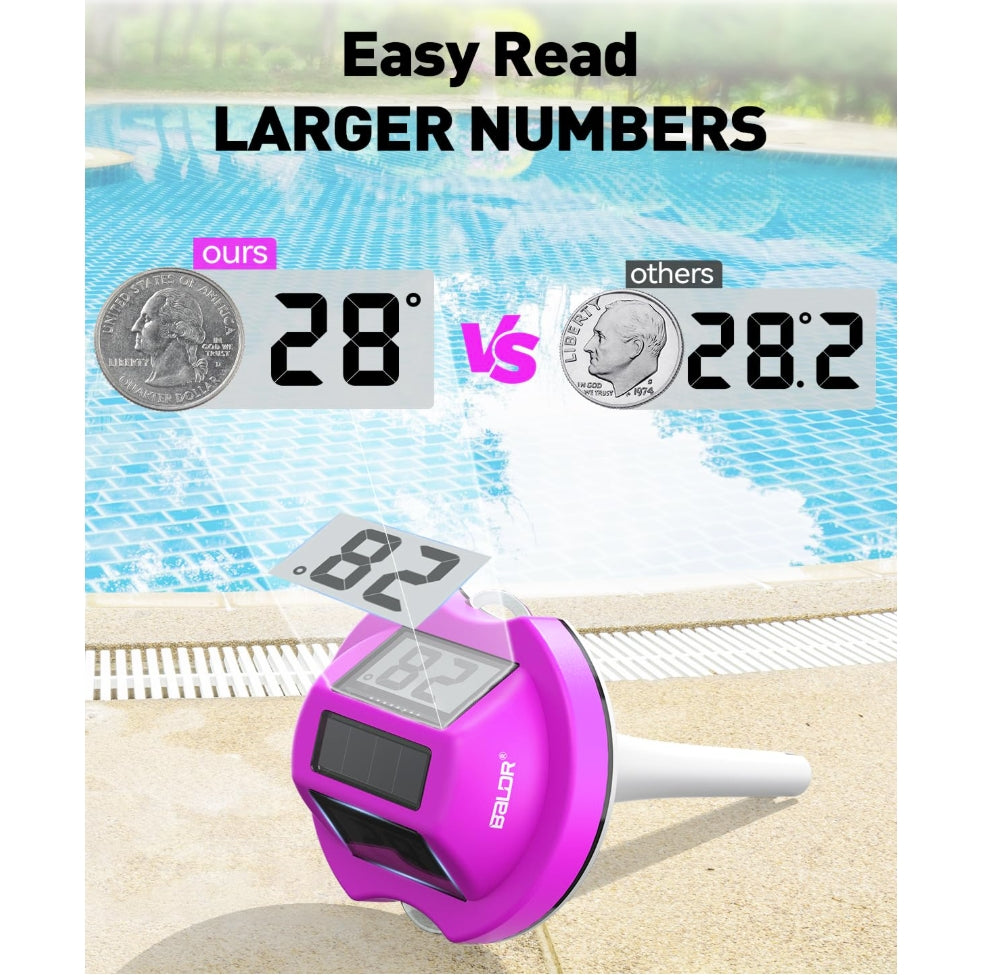 BALDR Pool Thermometer Floating Easy Read(Purple)