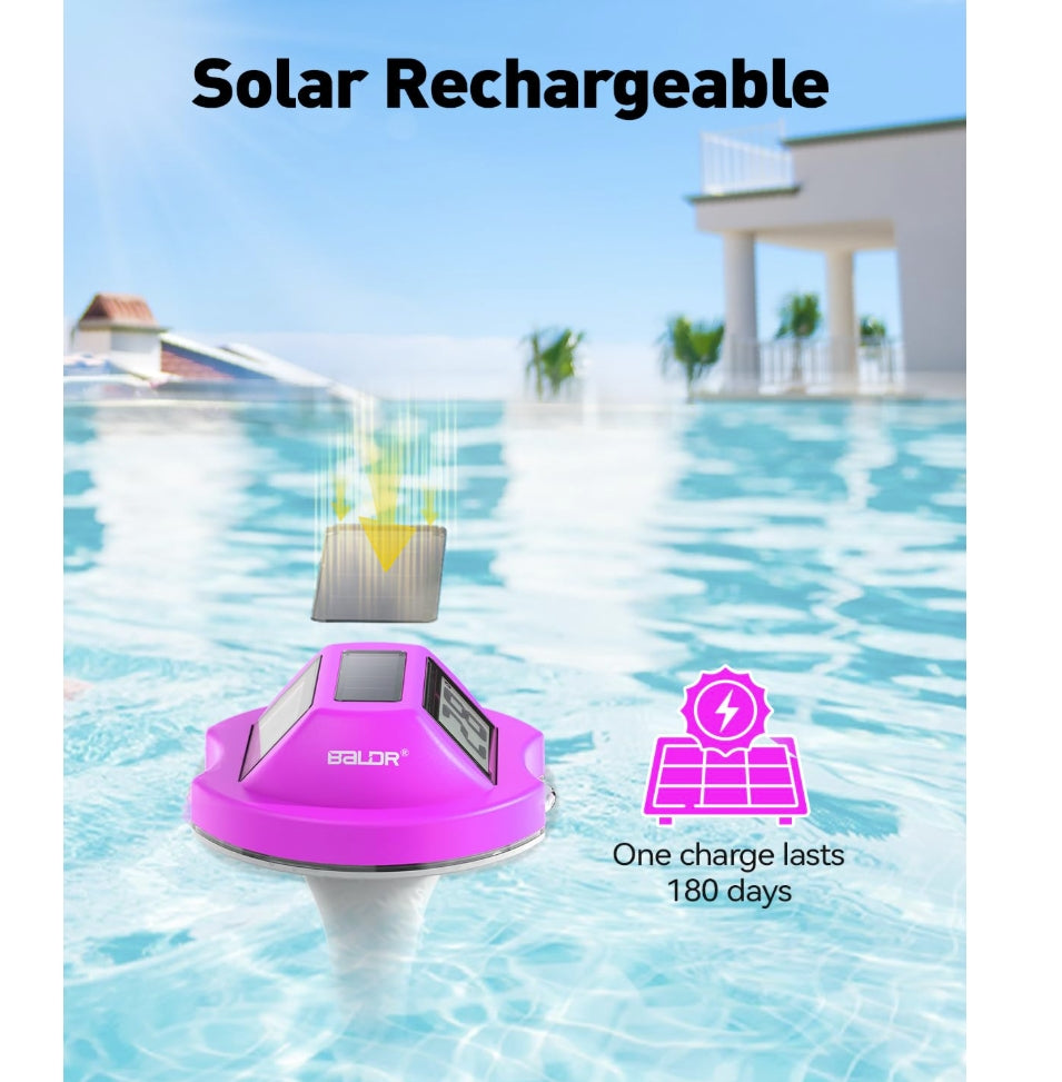 BALDR Pool Thermometer Floating Easy Read(Purple)