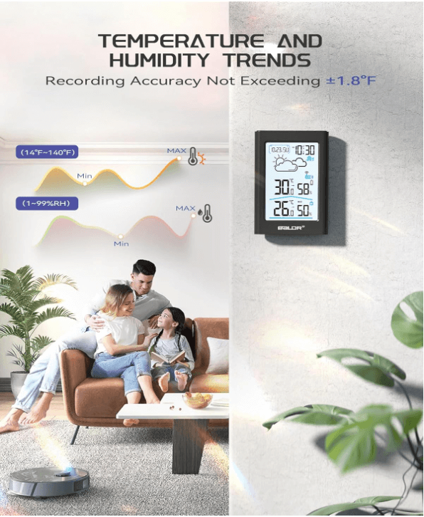 BALDR Weather Stations Wireless Indoor Outdoor,Temperature and Humidity Monitor