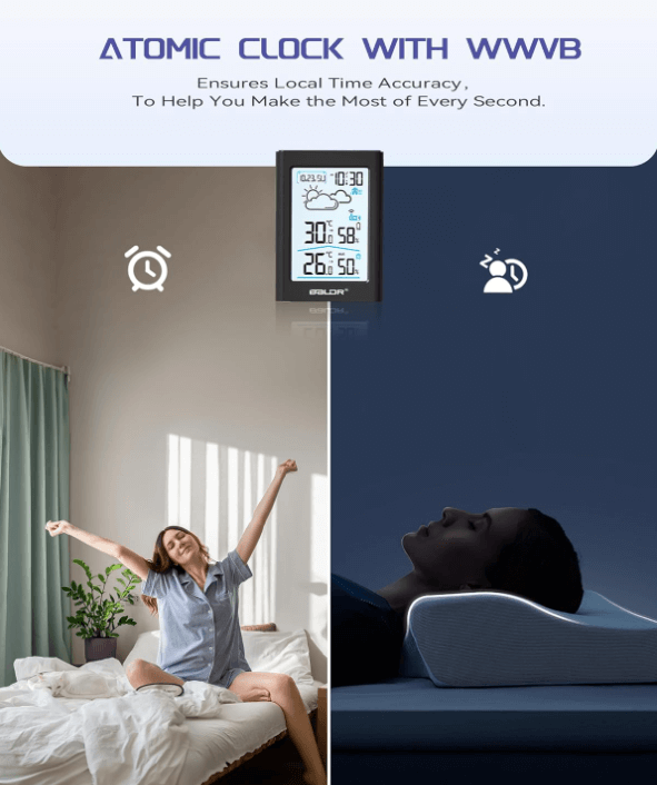 BALDR Weather Stations Wireless Indoor Outdoor,Temperature and Humidity Monitor