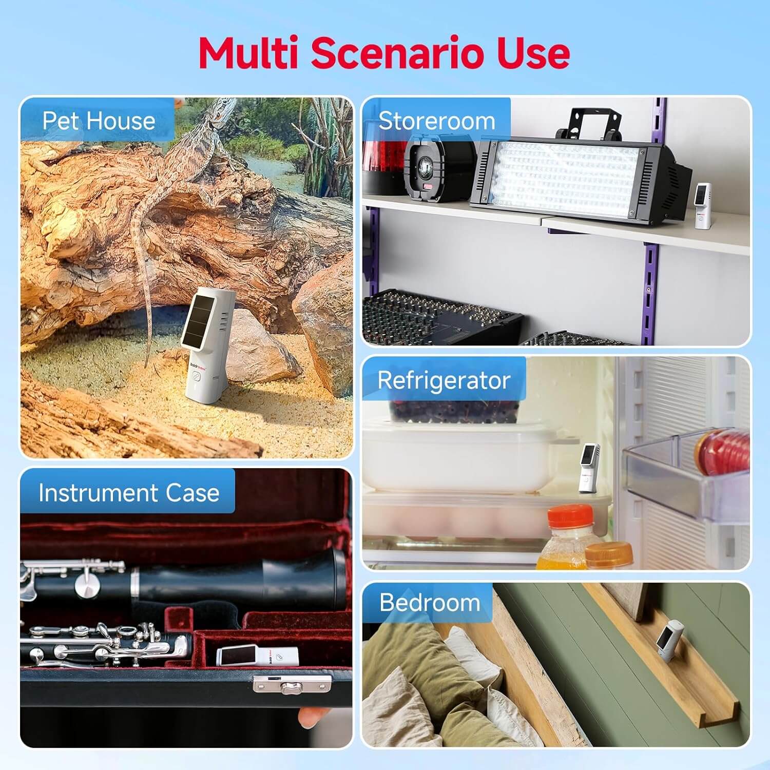 BaldrTherm Solar WiFi Hygrometer Thermometer Sensor, Smart Wireless Temperature Humidity（6 pack）