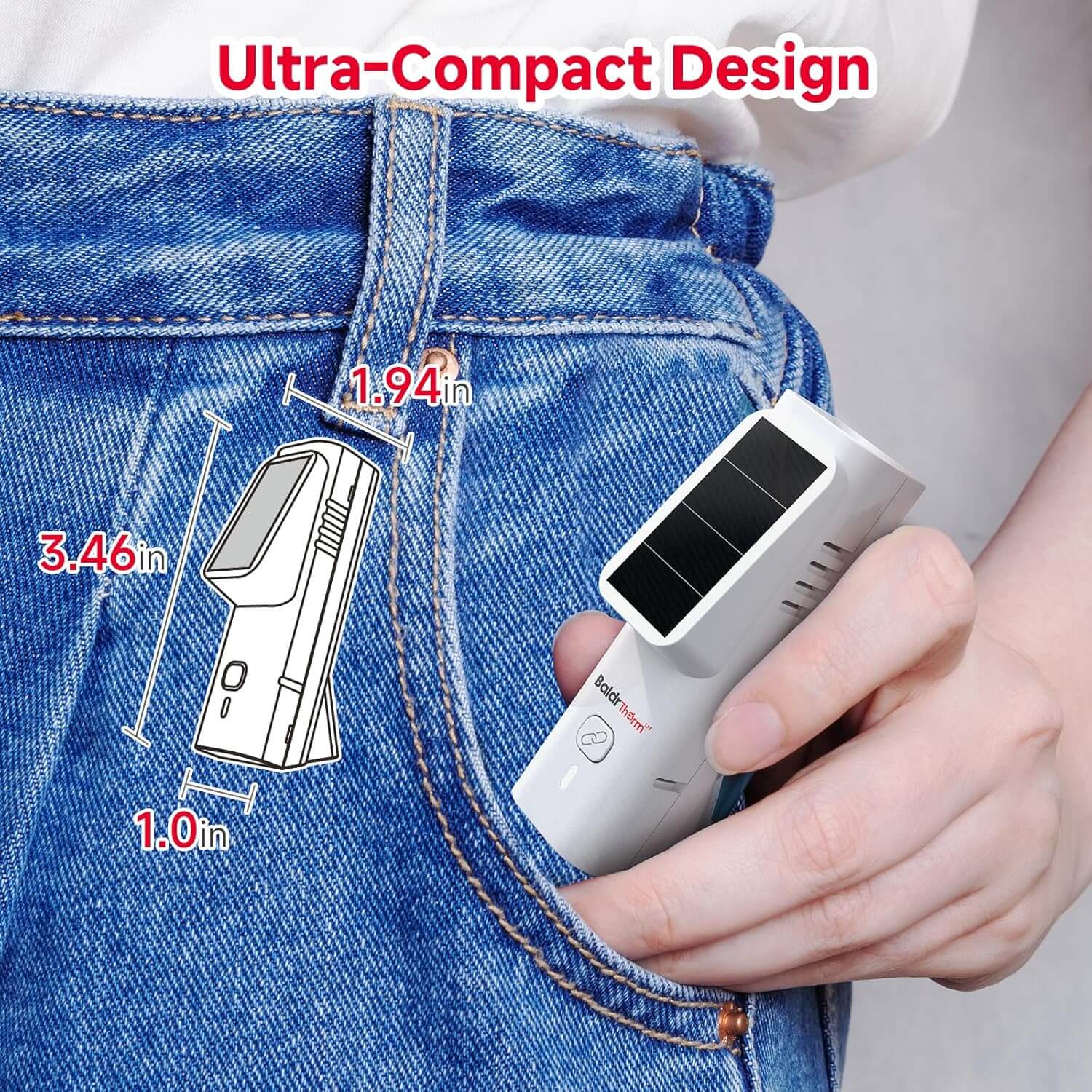 BaldrTherm Solar Bluetooth Temperature & Humidity Monitor, Wireless Thermometer with Date Storage（2 pack）