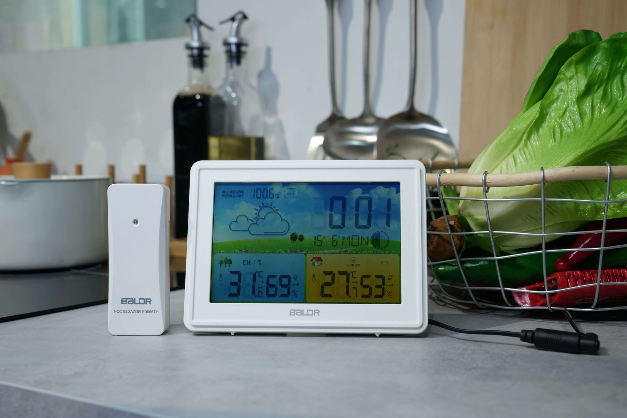 BALDR Lifetime Large Digital Clock with Day & Date, Customizable Alarms