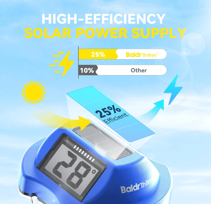 BaldrTherm Solar-Powered Floating Pool Thermometer（Blue）