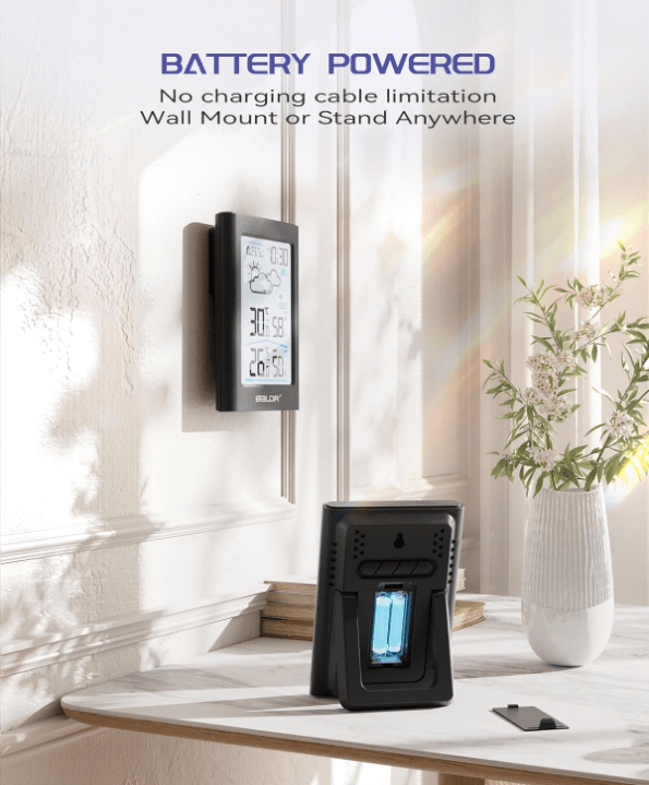 BALDR Weather Stations Wireless Indoor Outdoor,Temperature and Humidity Monitor